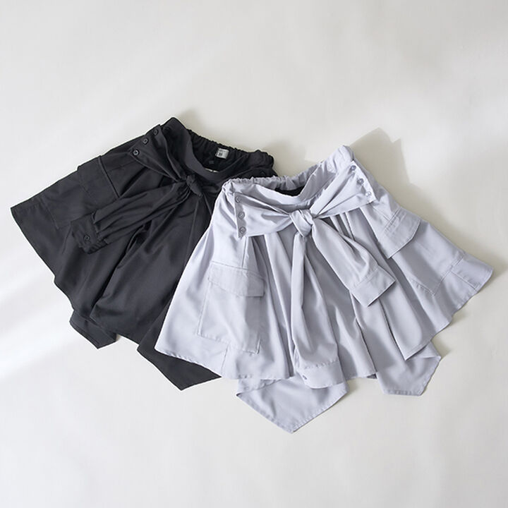 [AMI] Waist Wrap Shirt Style Skirt with Shorts,Light gray, medium image number 8