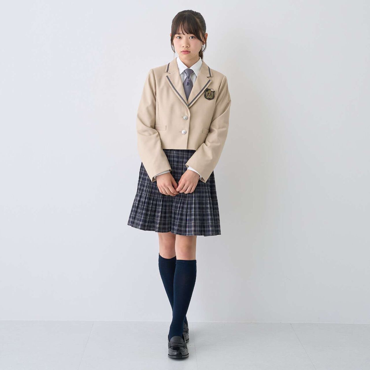 [Graduation Attire] Embroidered Logo Knee-High Socks,Deep red, large image number 16