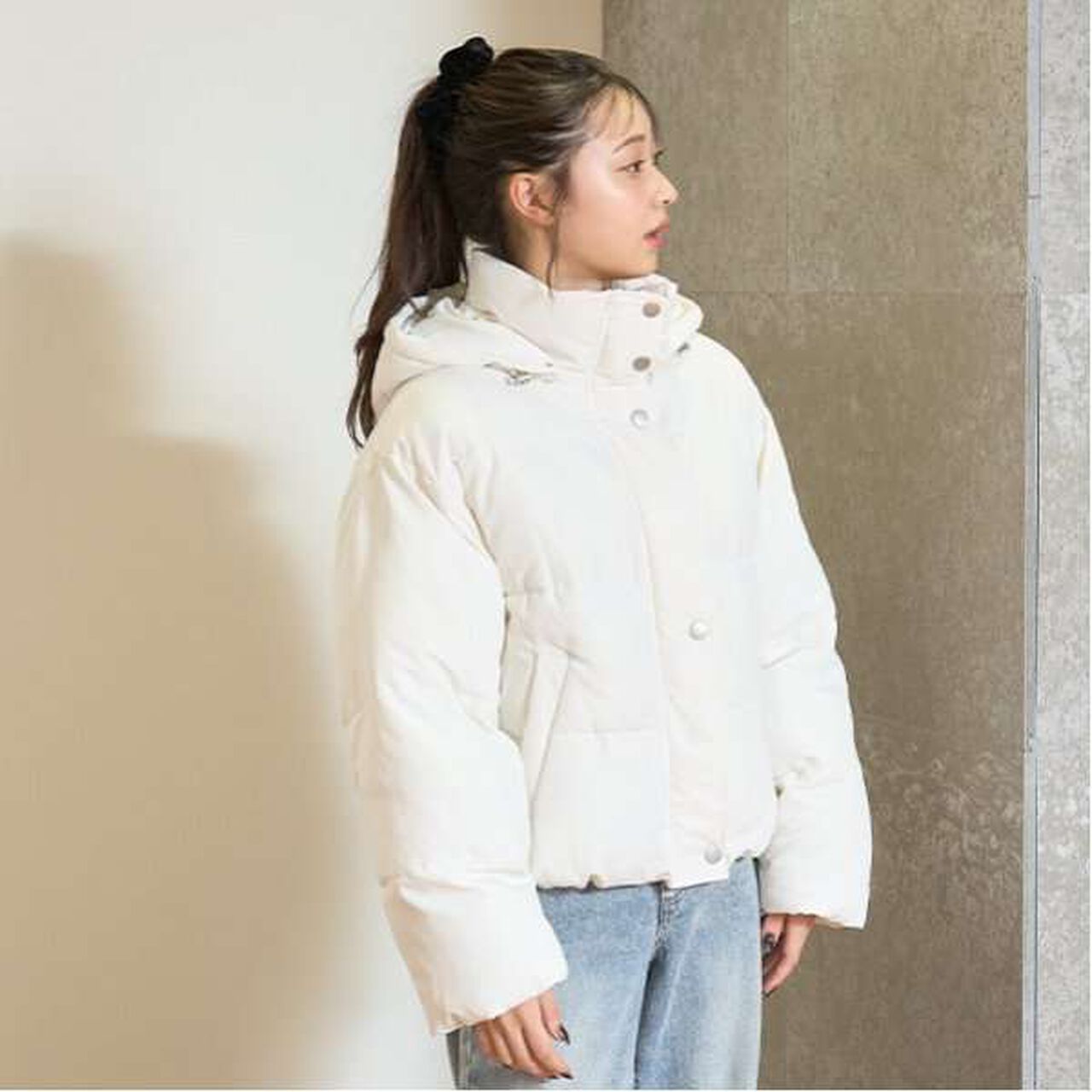 Puffy Short Jacket,Black, large image number 12