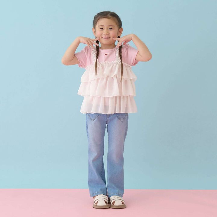 [Either Way Is Fine] UV Protection & Cool Touch Tiered Camisole Docking T-Shirt [Kids Girls],Mint, medium image number 22
