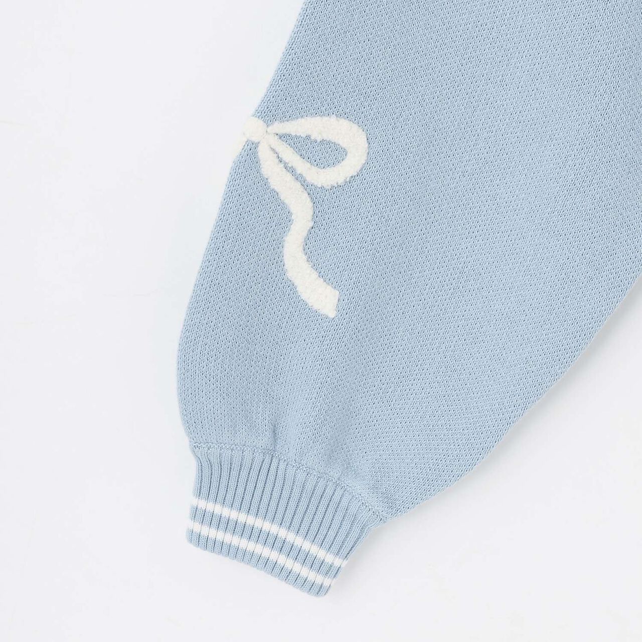 Logo Jacquard Embroidery Knitwear,Light blue, large image number 4