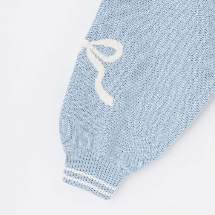 Logo Jacquard Embroidery Knitwear,Light blue, medium image number 4