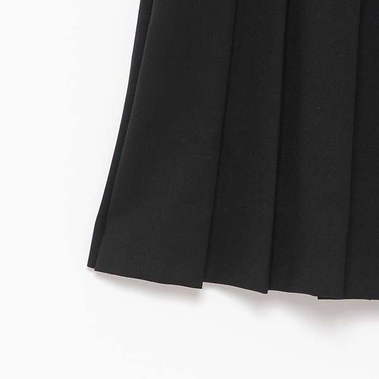 Wool Saxy Pleated Skirt,Black, large image number 7