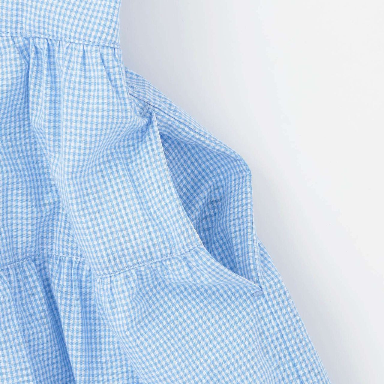 [Restocked] Cutwork Gingham Docking Dress,Sax blue, large image number 5