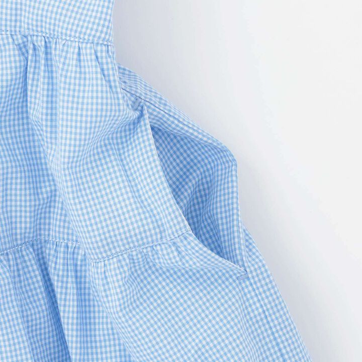 [Restocked] Cutwork Gingham Docking Dress,Sax blue, medium image number 5