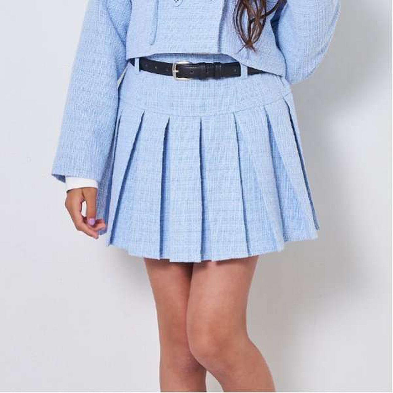 Pleated Skirt with Belt (Includes Shorts),Black, large image number 20