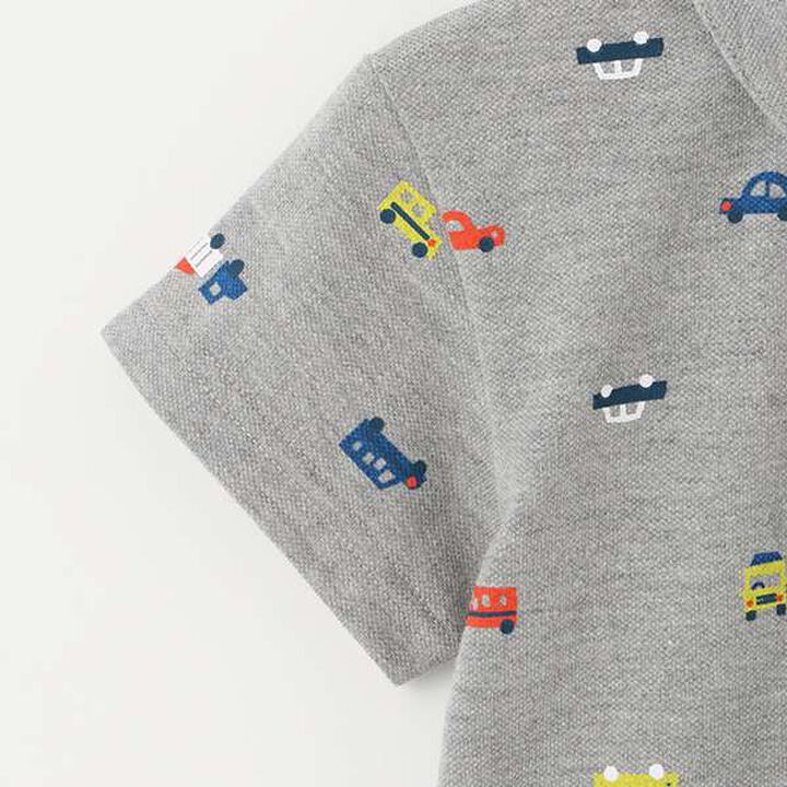 Car Pattern Short-Sleeve Polo Shirt,Off white, medium image number 4