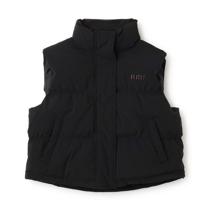 [AMI] Water-Repellent Padded Short Vest,Black, medium image number 8