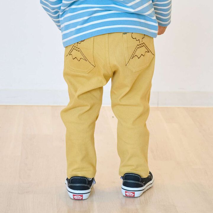 Dinosaur and Volcano Long-Length Tapered Pants,Mustard, medium image number 13