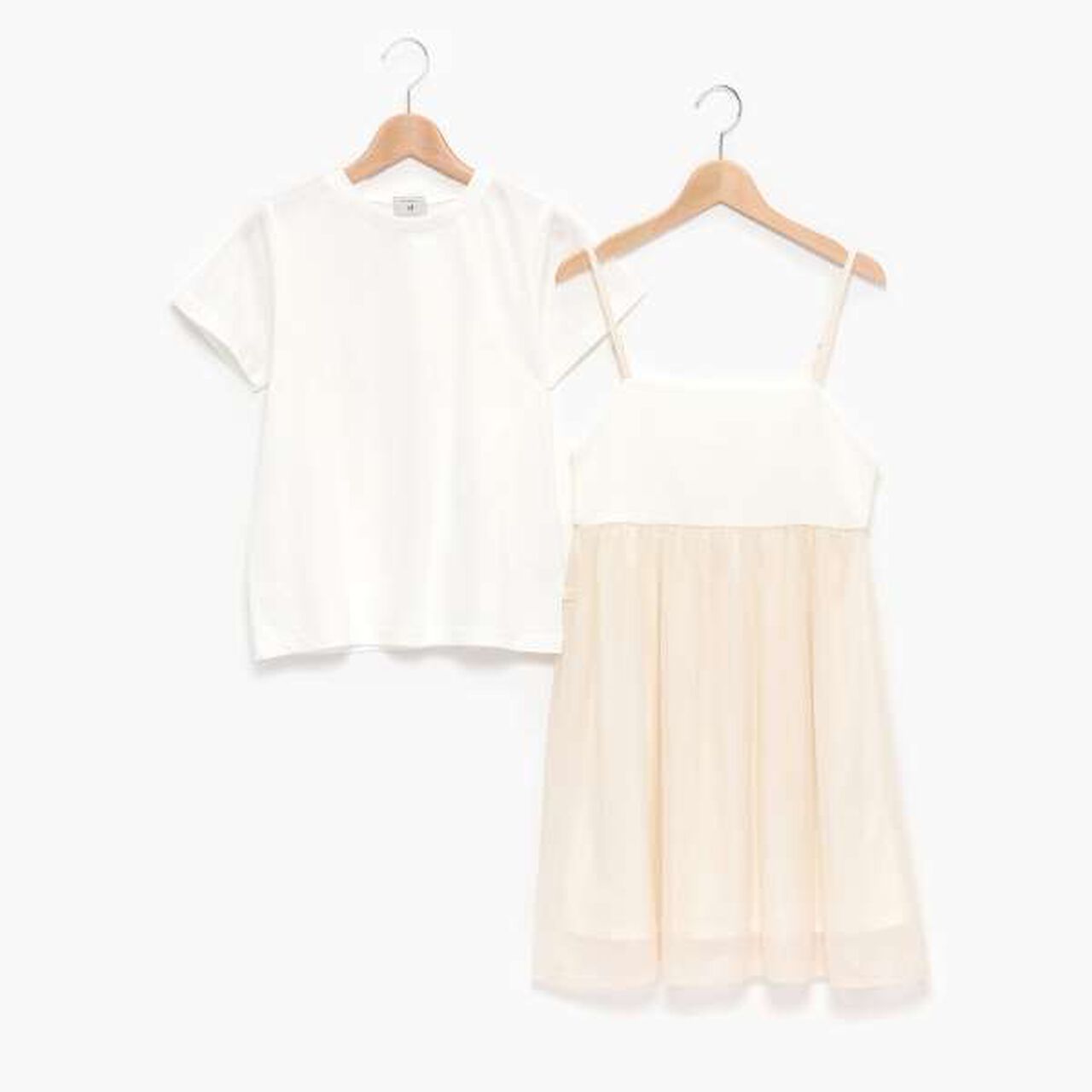 [AMI] Rib Panel Camisole Dress Inner T-Shirt Set,Black, large image number 12