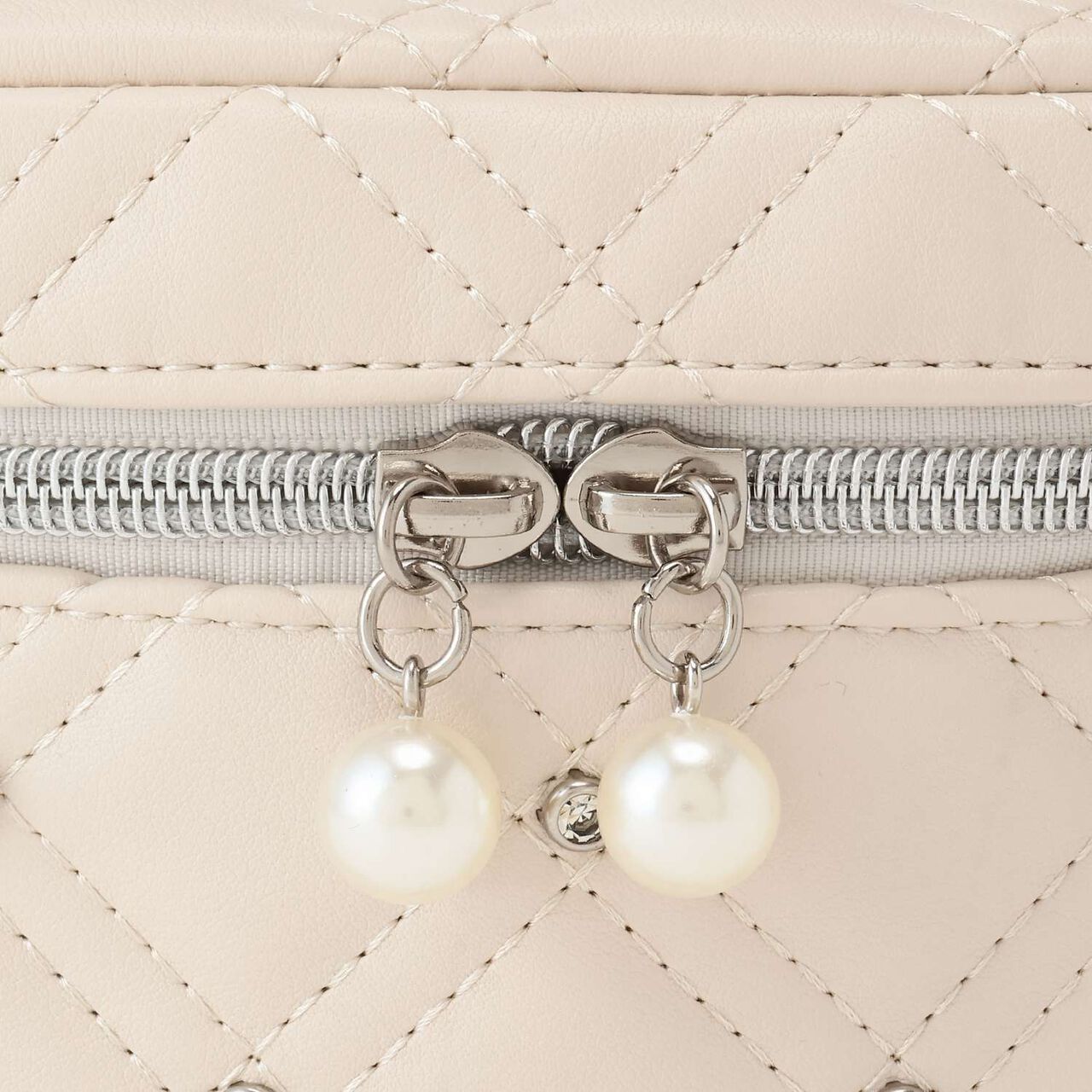 Glitter Ribbon Vanity Shoulder Bag,Ivory, large image number 2