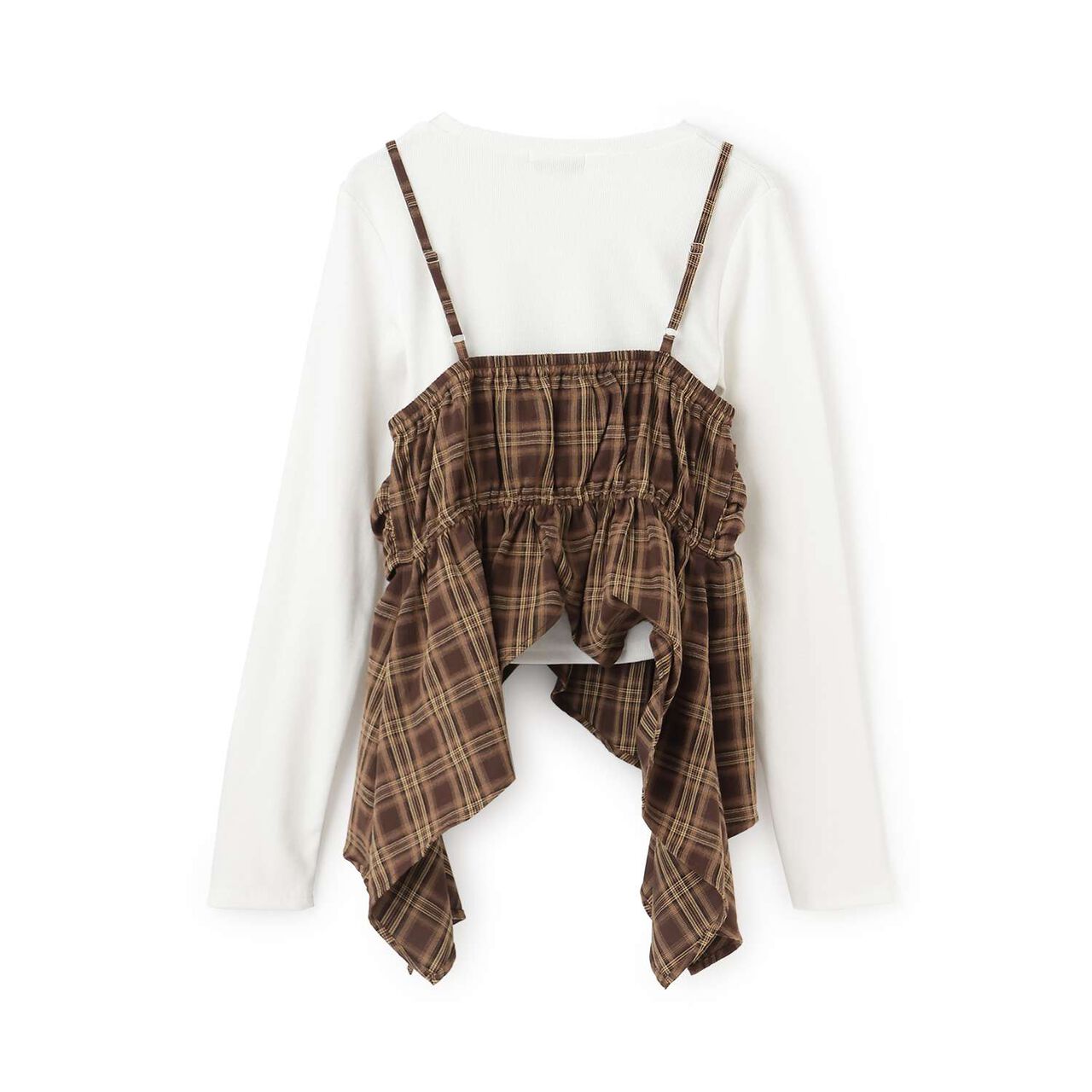 Inner Wear with Hem Checkered Camisole,Black, large image number 5