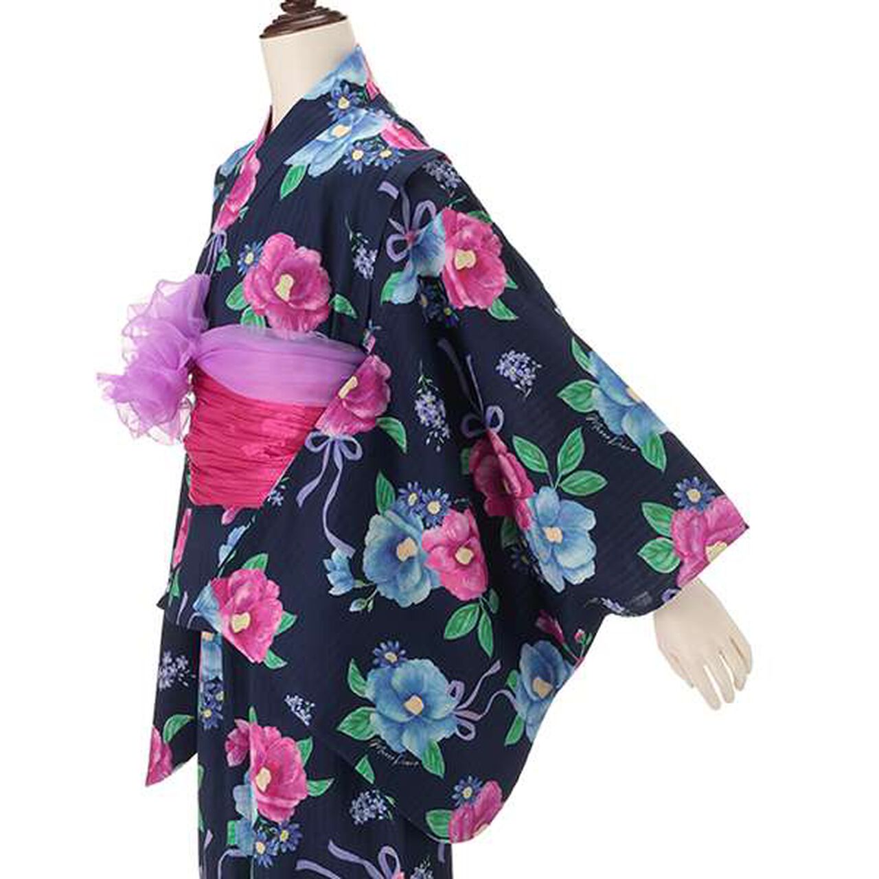 [Cool Touch] Camellia Pattern 2 WAY Yukata,Off white, large image number 17