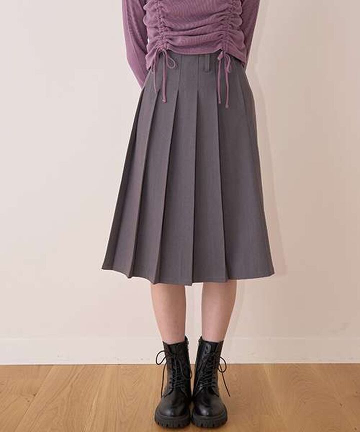 Pleated Midi Skirt,Mocha tea, medium image number 14
