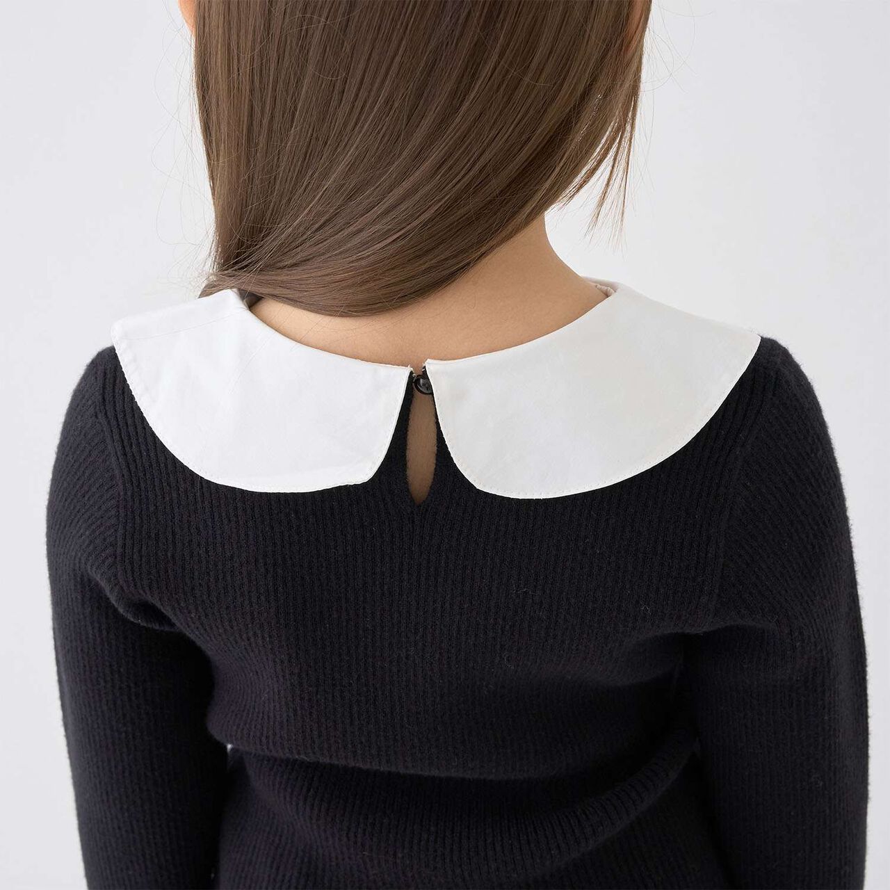 [Machine Washable] Ribbed Knit with Collar,Striped, large image number 12