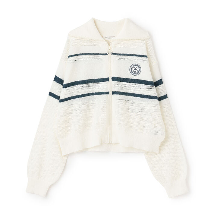 Mesh Knit ZIP Cardigan,, medium