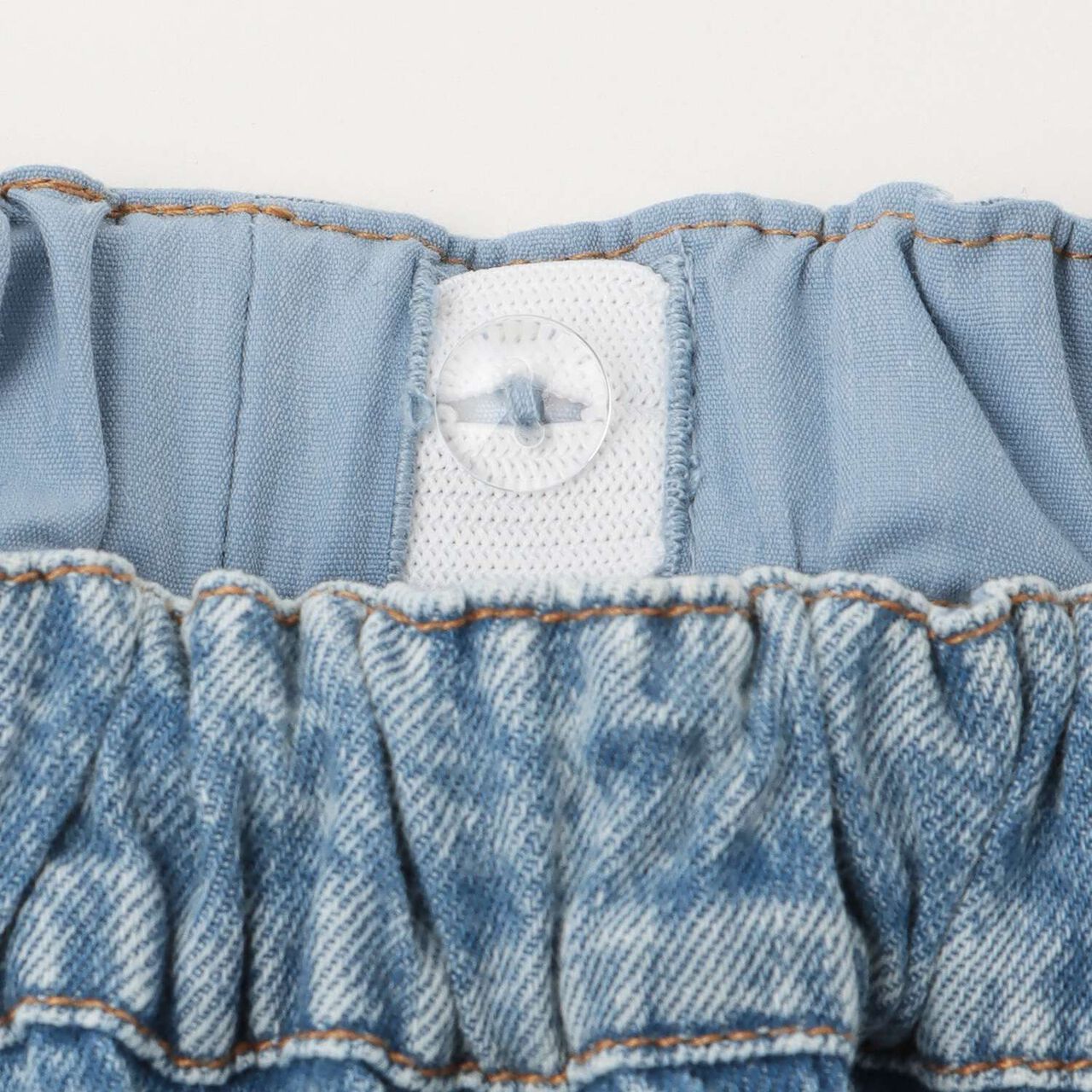 [Cool Touch] Bleached Denim Half Pants,Light gray, large image number 3