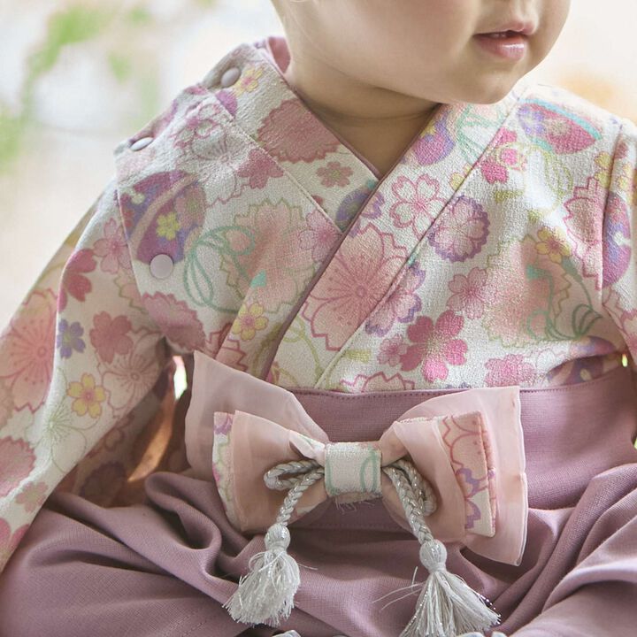 Girls Hakama Coverall,Red, medium image number 1