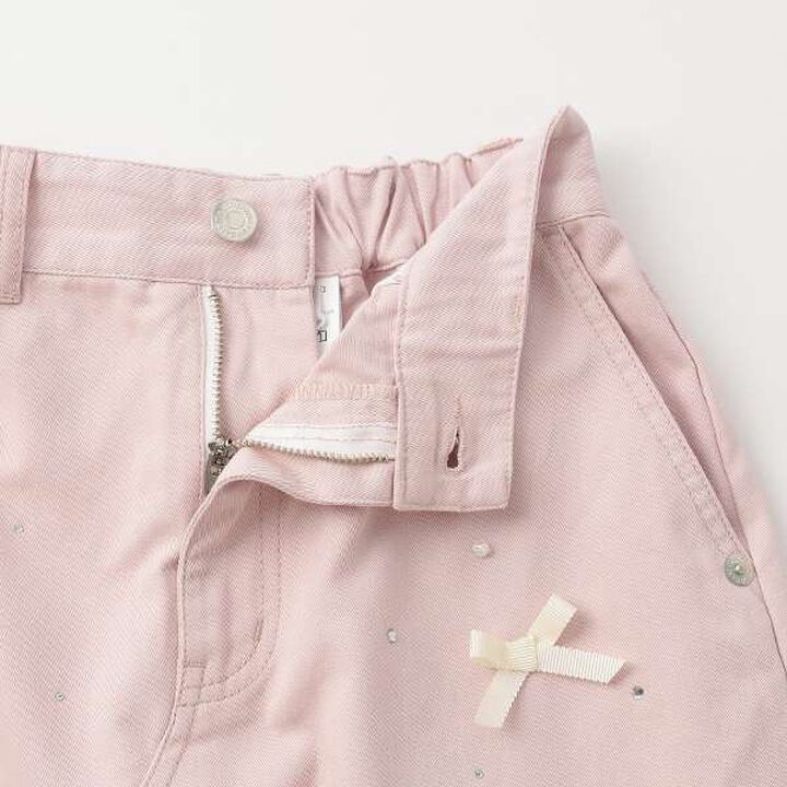 Ribbon × Pearl × Rhinestone Midi Skirt,Pink, medium image number 16