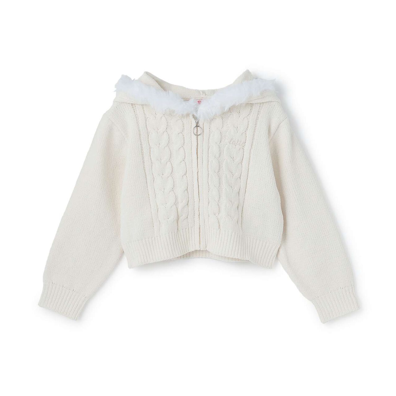 [Washable] Plush Knit Fur Zip Parka,Light pink, large image number 19