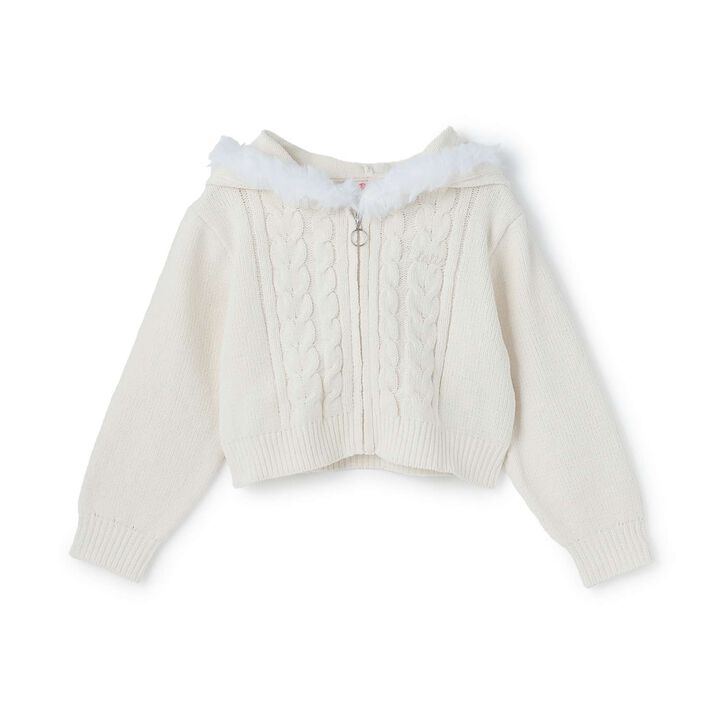 [Washable] Plush Knit Fur Zip Parka,Light pink, medium image number 19