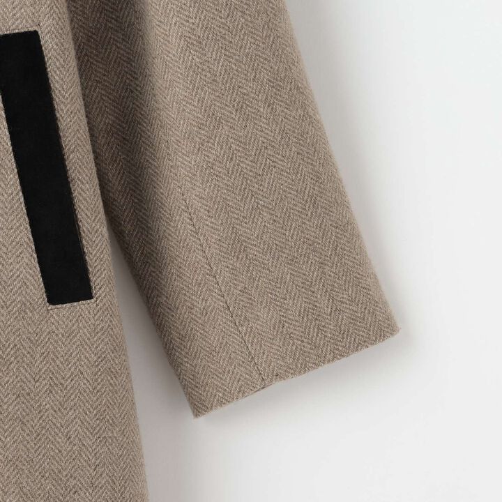 [Link] Double-Breasted Coat,Brown, medium image number 8