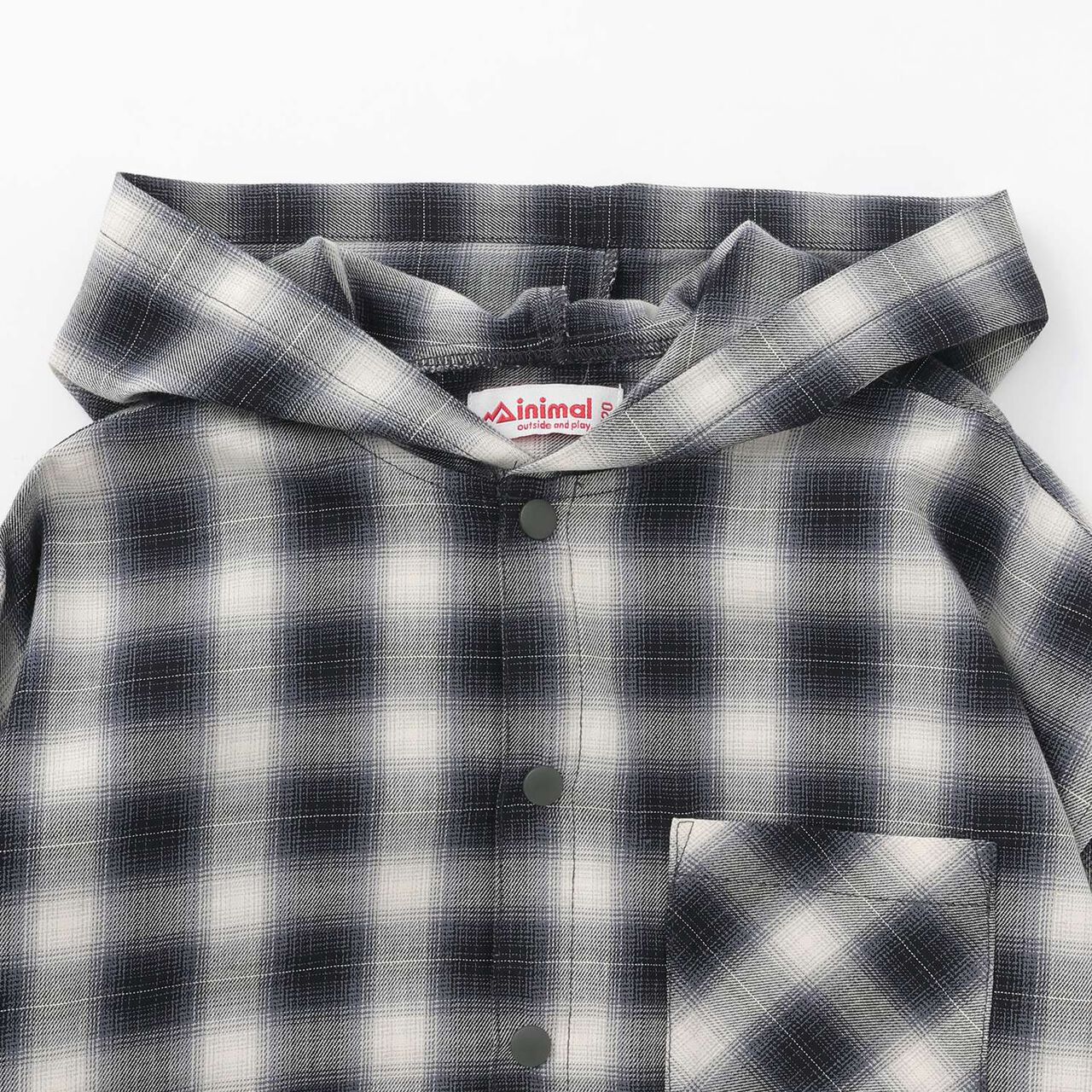 Checkered Shirt Parka,Black, large image number 2