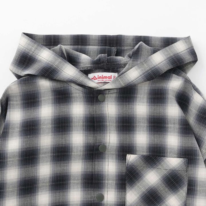 Checkered Shirt Parka,Black, medium image number 2