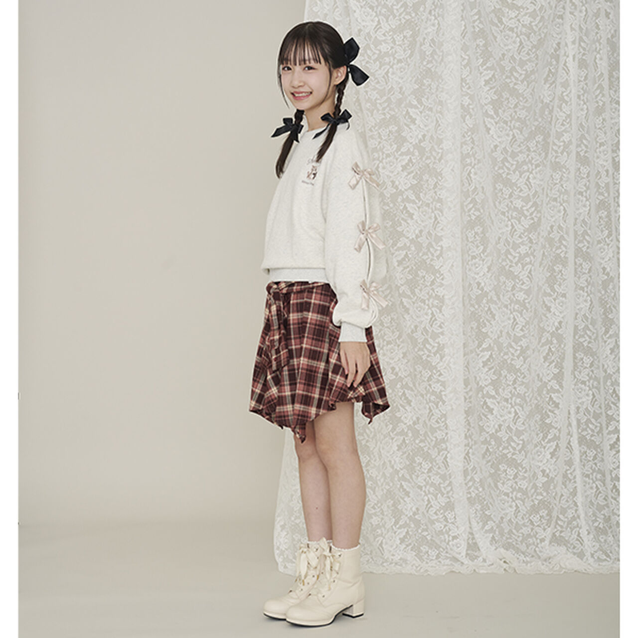 Knot Shirt Style Skirt with Shorts,Black, large image number 13