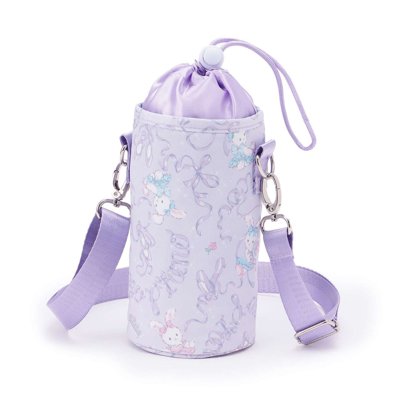Ballet Rabbit Print Shoulder Bottle Holder,Lavender, large image number 0