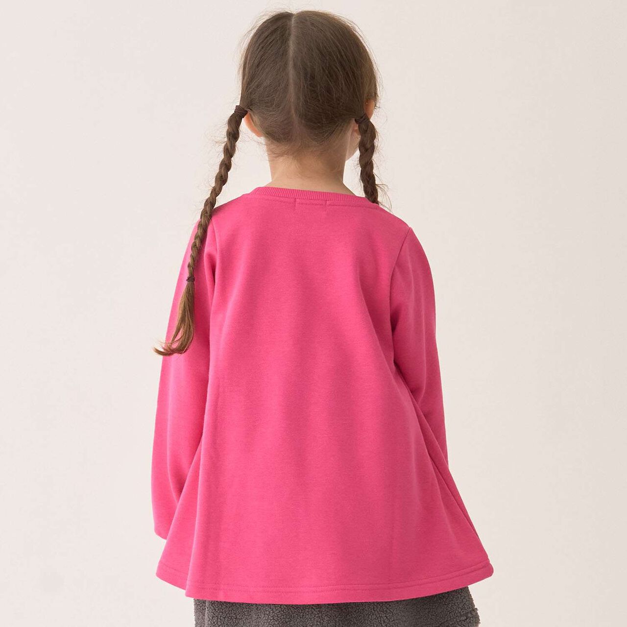 Fleece A-Line One-Point Pullover,Pink, large image number 17