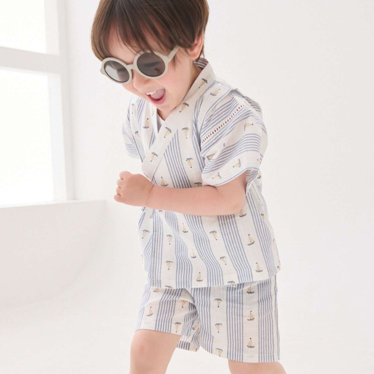 [Easy Wear] Boys Assorted Jinbei,Pearl white, large image number 1