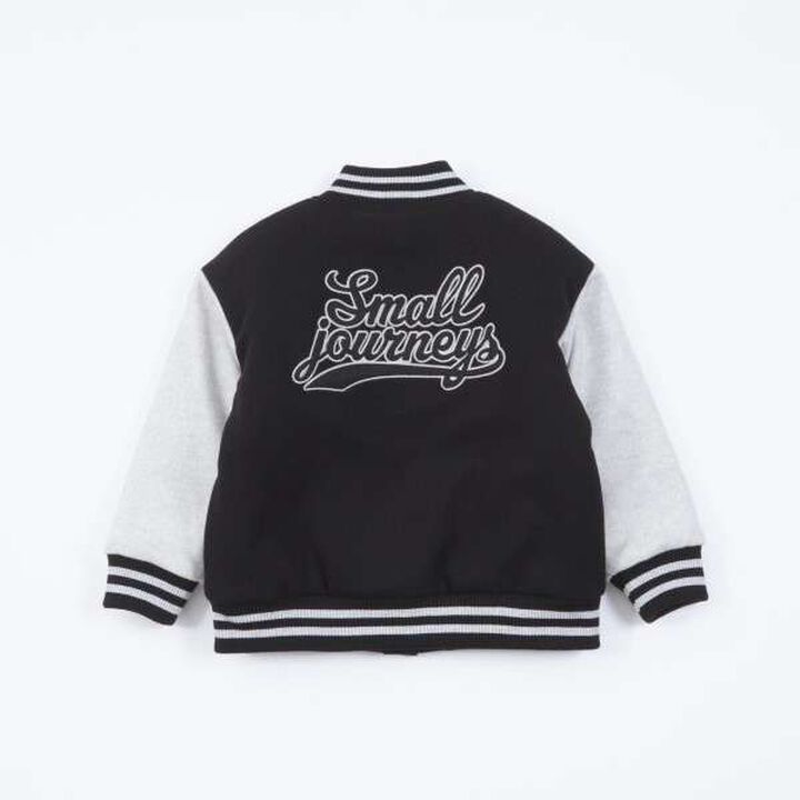 KP Boy Dinosaur Patch Stadium Jacket (90 to 130),Black, medium image number 3