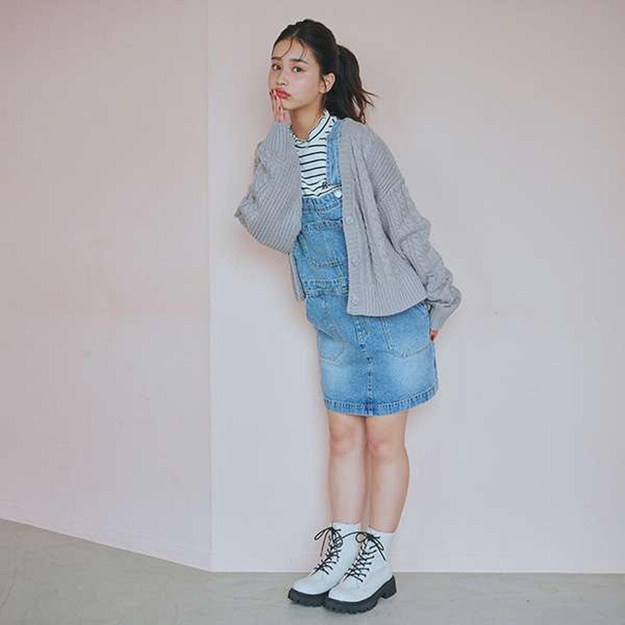 Washable Cable Knit Cardigan,Ivory, large image number 12