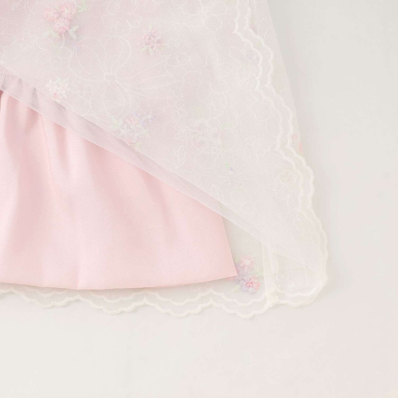 Flower Embroidery Tulle Lace One-Piece Dress,Light pink, large image number 6