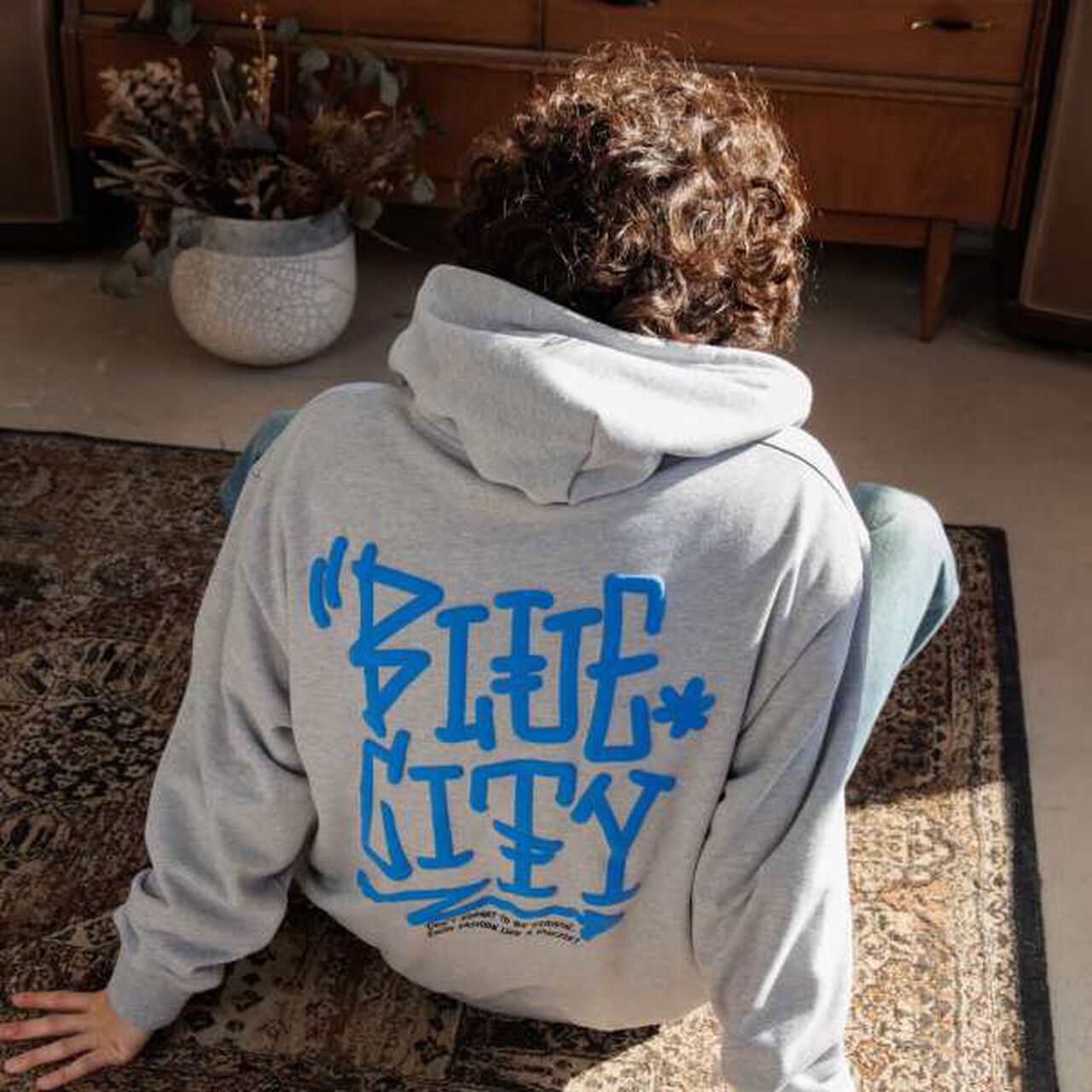 Quick-Dry Resistant to Pilling Back Print Zip-Up Big Parka,Top gray, large image number 0