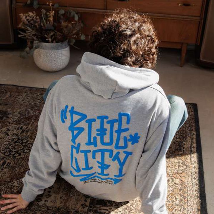 Quick-Dry Resistant to Pilling Back Print Zip-Up Big Parka,Top gray, medium image number 0