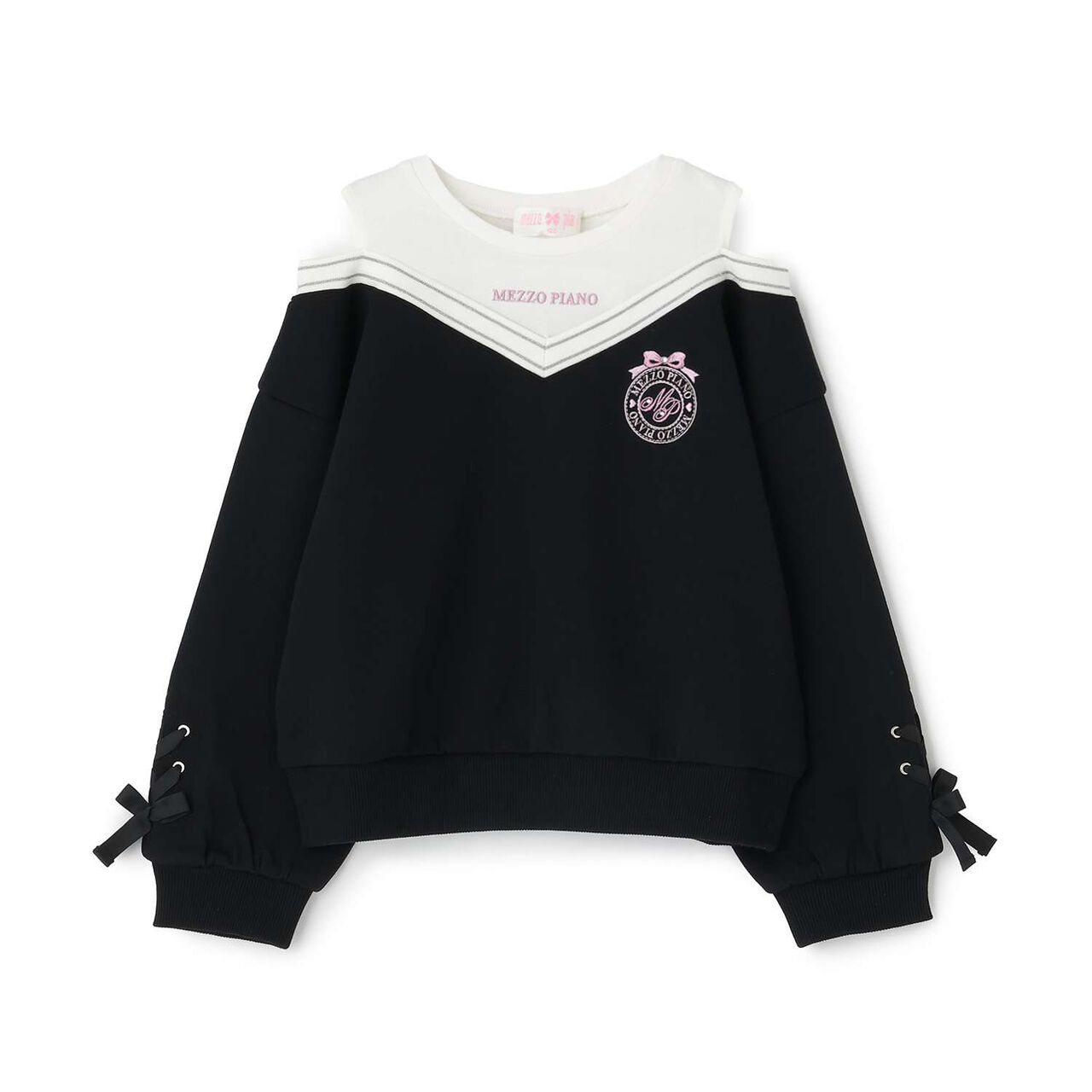 [Popular Item Restocked] [Not Available at Physical Stores] Layered Style Shoulder Opening Sweatshirt,Black, large image number 0
