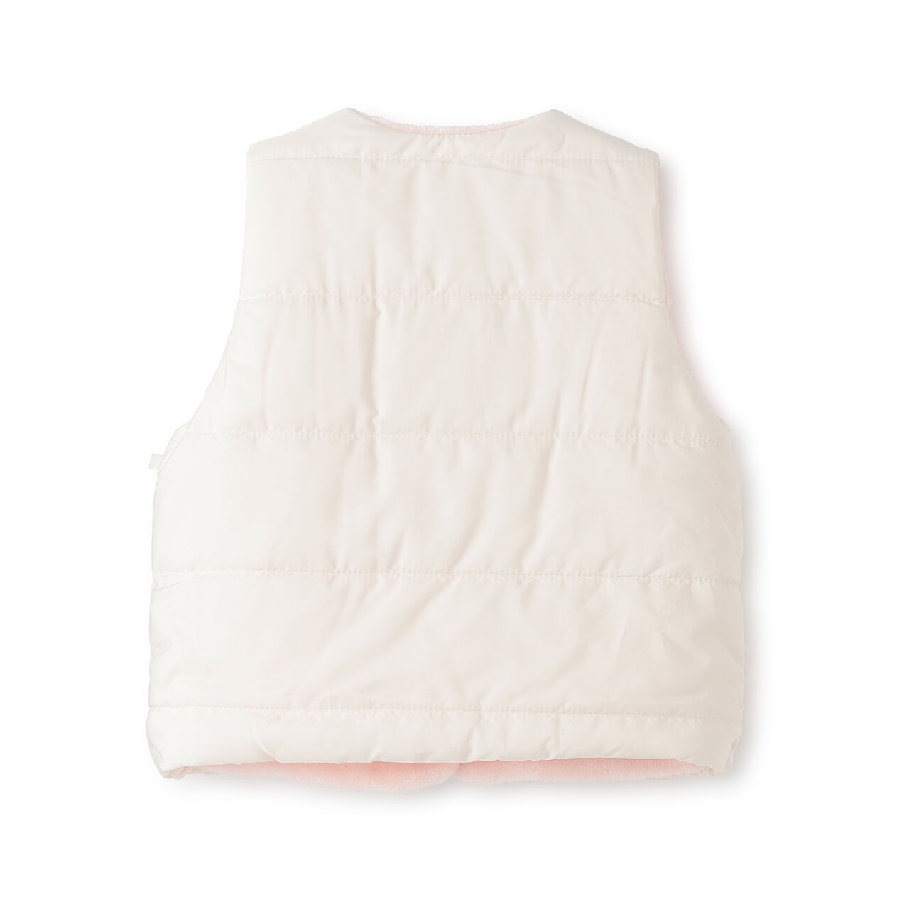 [Reversible] Cherry Embroidered Taffeta &times; Fleece Padded Vest,Pink, large image number 1