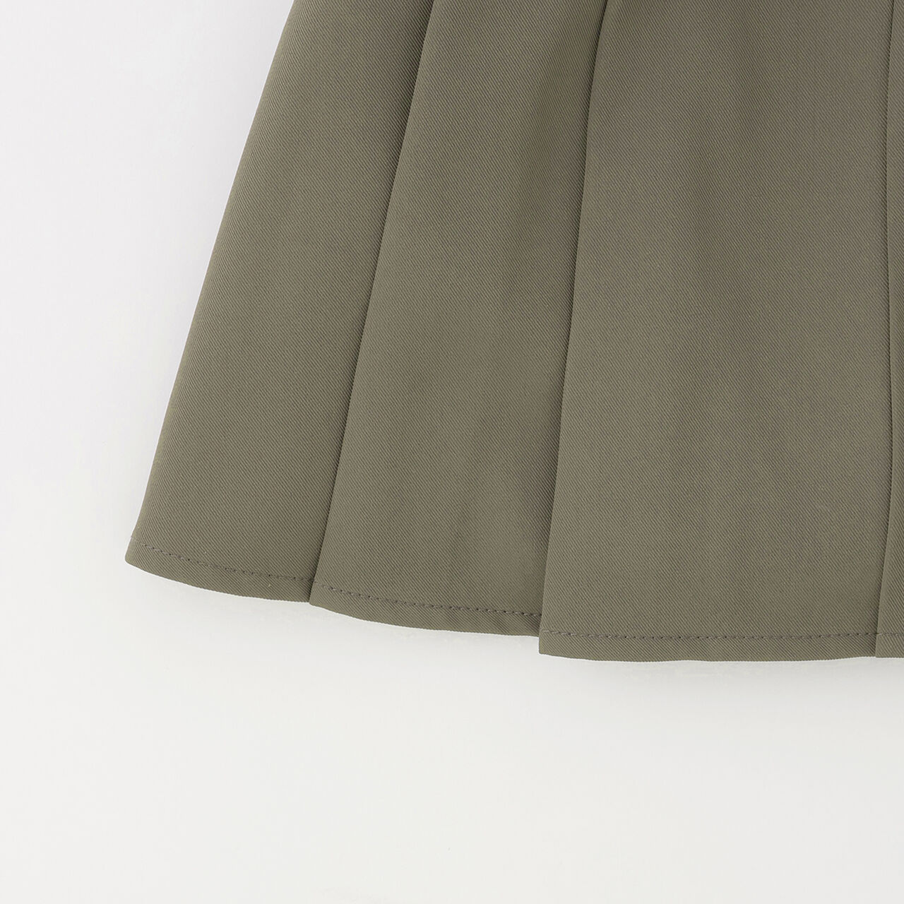 Pleated Mini Skirt with Belt,Light beige, large image number 4