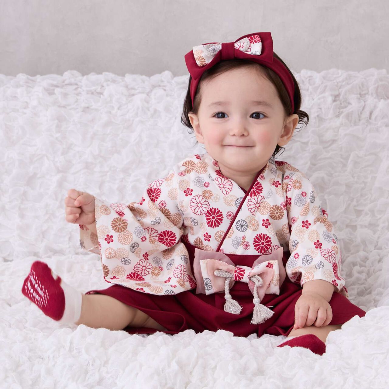 Japanese Style Ribbon Headband,Red, large image number 1