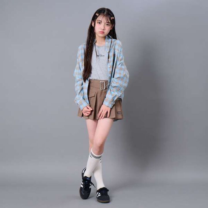 Checkered Loose Shirt,Blue, medium image number 5