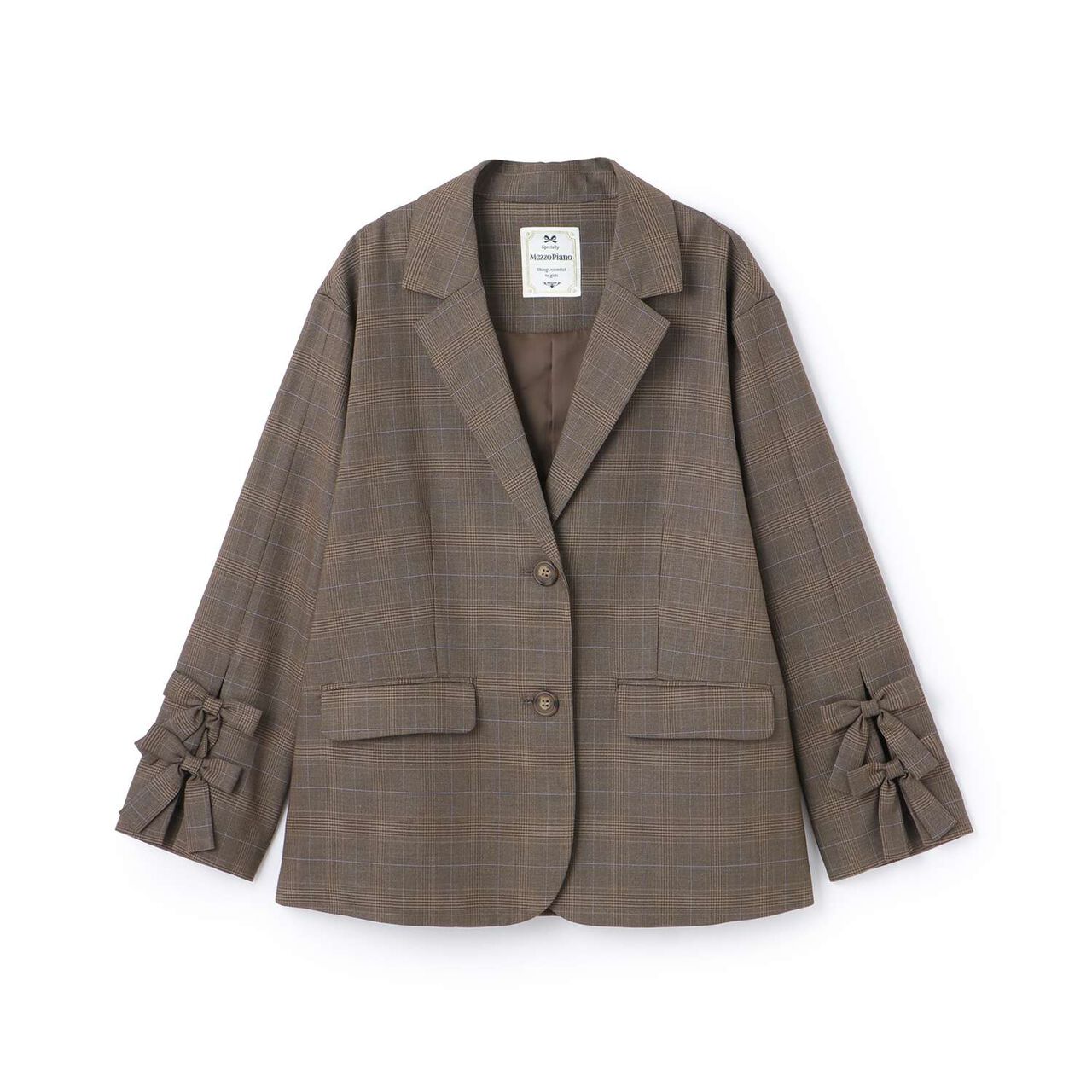 Tailored Ribbon Jacket,Brown, large image number 8