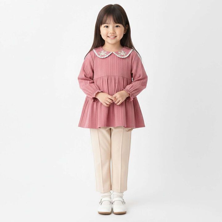 Cherry Blossom Embroidered Denim Pants,Blue, medium image number 13