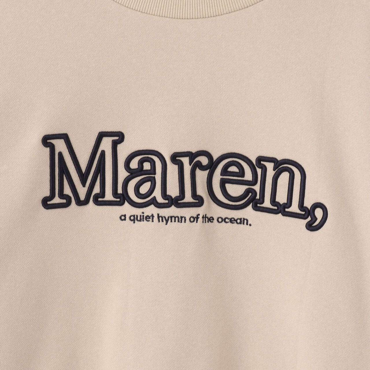 [Instant Cute Top] 3D Logo Embroidery Basic Sweatshirt,Off white, large image number 15