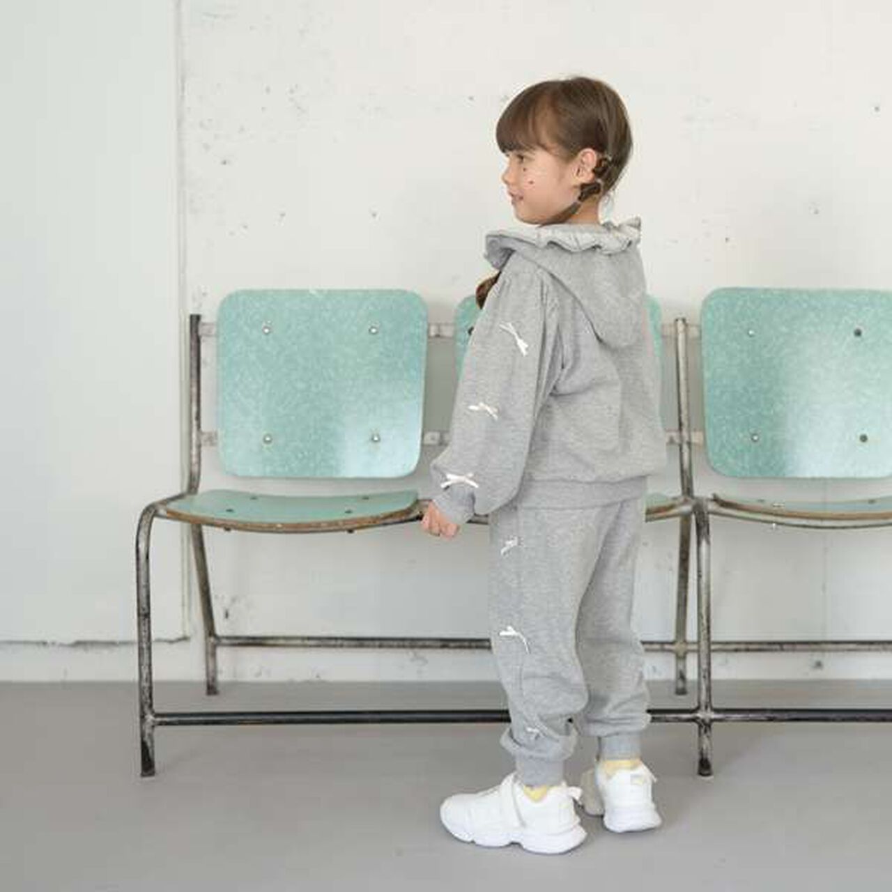 [Restock] Goodbye Pills Fleece Zip Parka with Frill and Ribbon,Ink blue, large image number 16