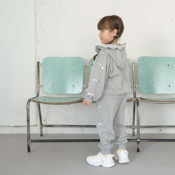 [Restock] Goodbye Pills Fleece Zip Parka with Frill and Ribbon,Ink blue, medium image number 16