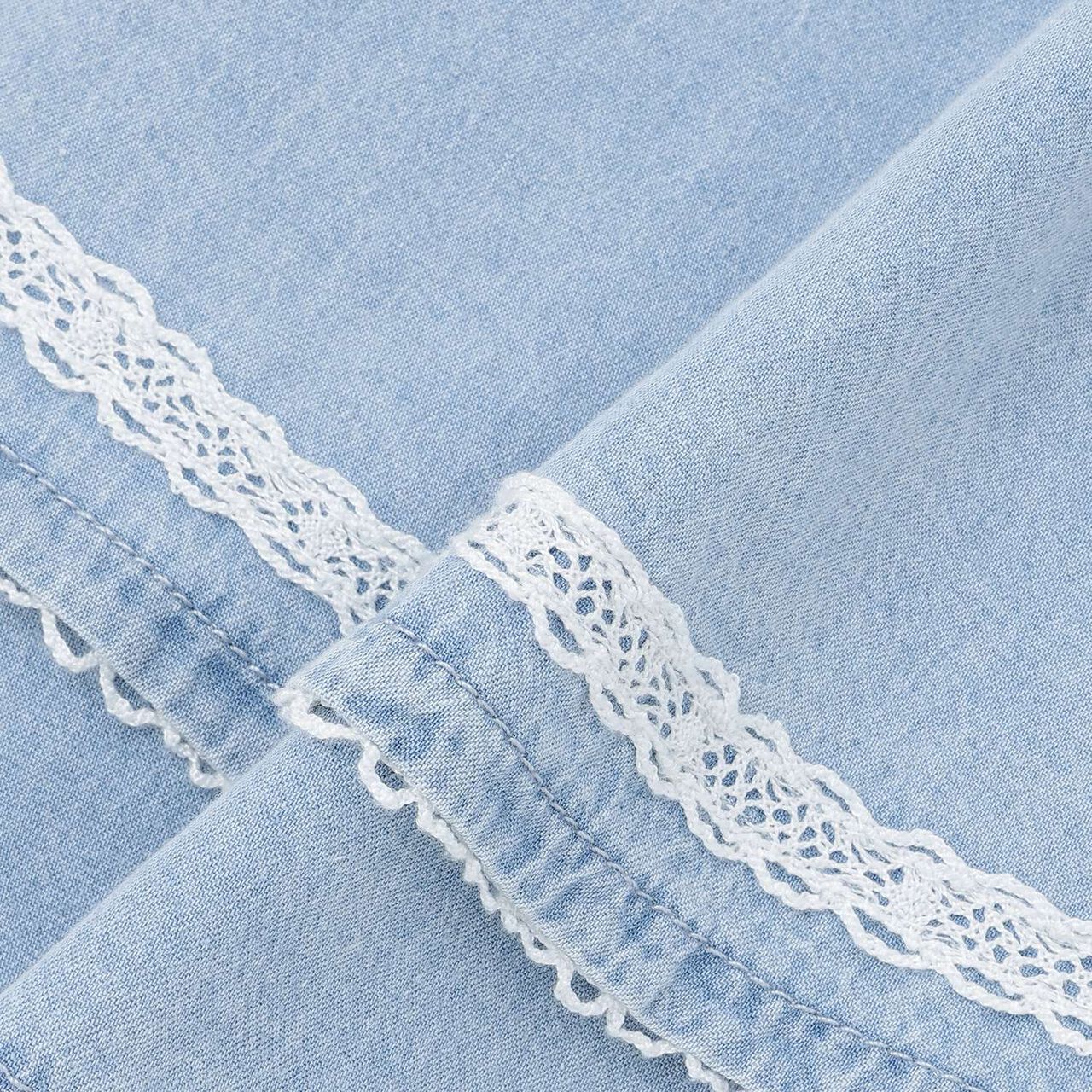 Assorted Material Irregular Hem Skirt with Shorts,Light blue, large image number 8