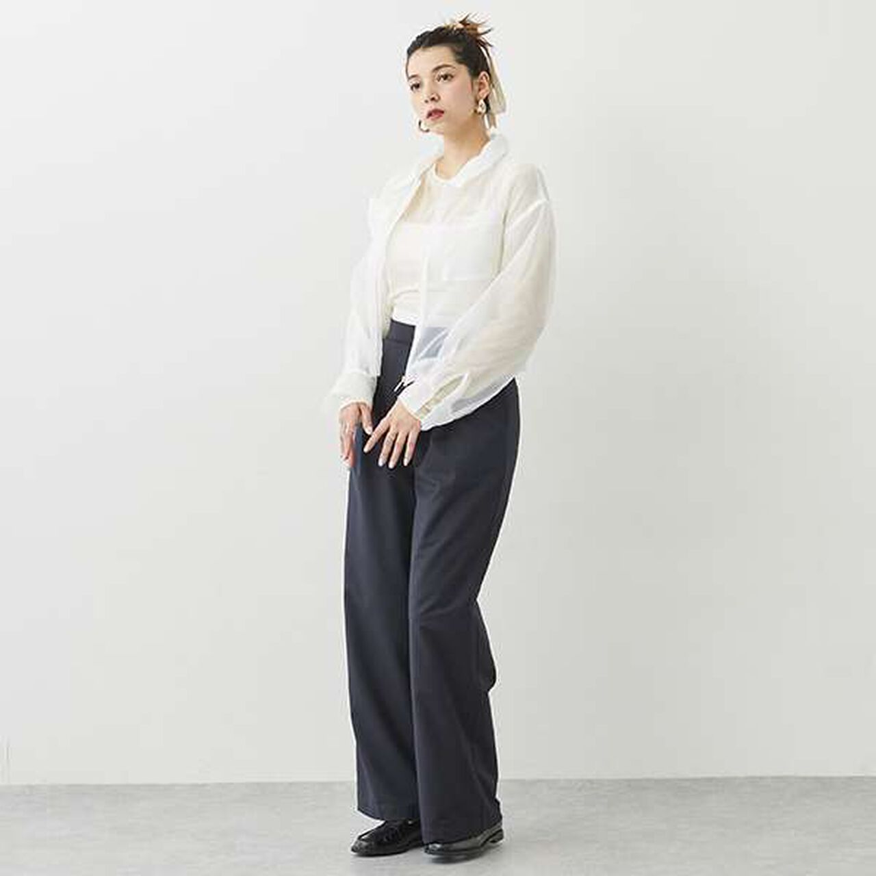 [LADIES] Double Waist Pants,Beige, large image number 8