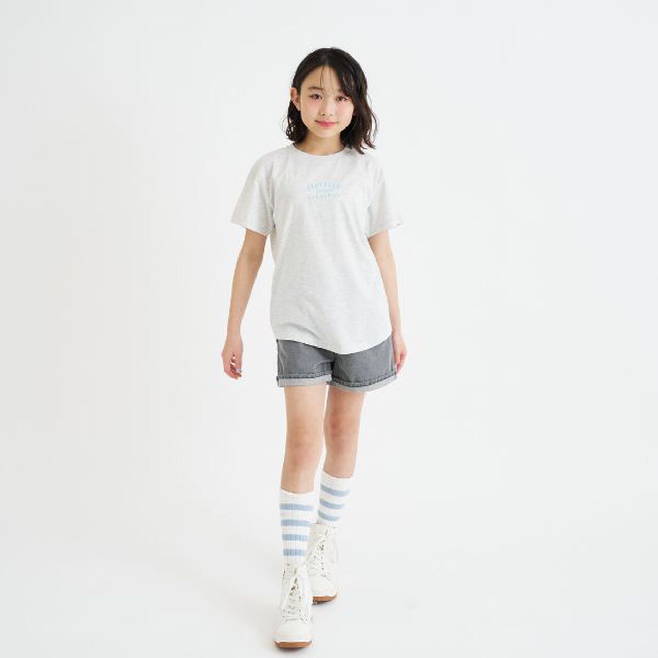 Daily Price Gradient Bear Short-Sleeve Tunic T-Shirt,Charcoal gray, large image number 15